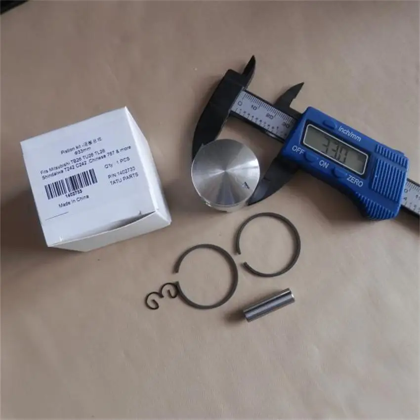 

TL26 PISTON KIT 33MM FOR MITSUBISHI TB26 2T CYLINDER 767 SPRAYER TRIMMER ZYLINDER RING SET PIN CLIP ASSEMBLY EDGER BRUSHCUTTER