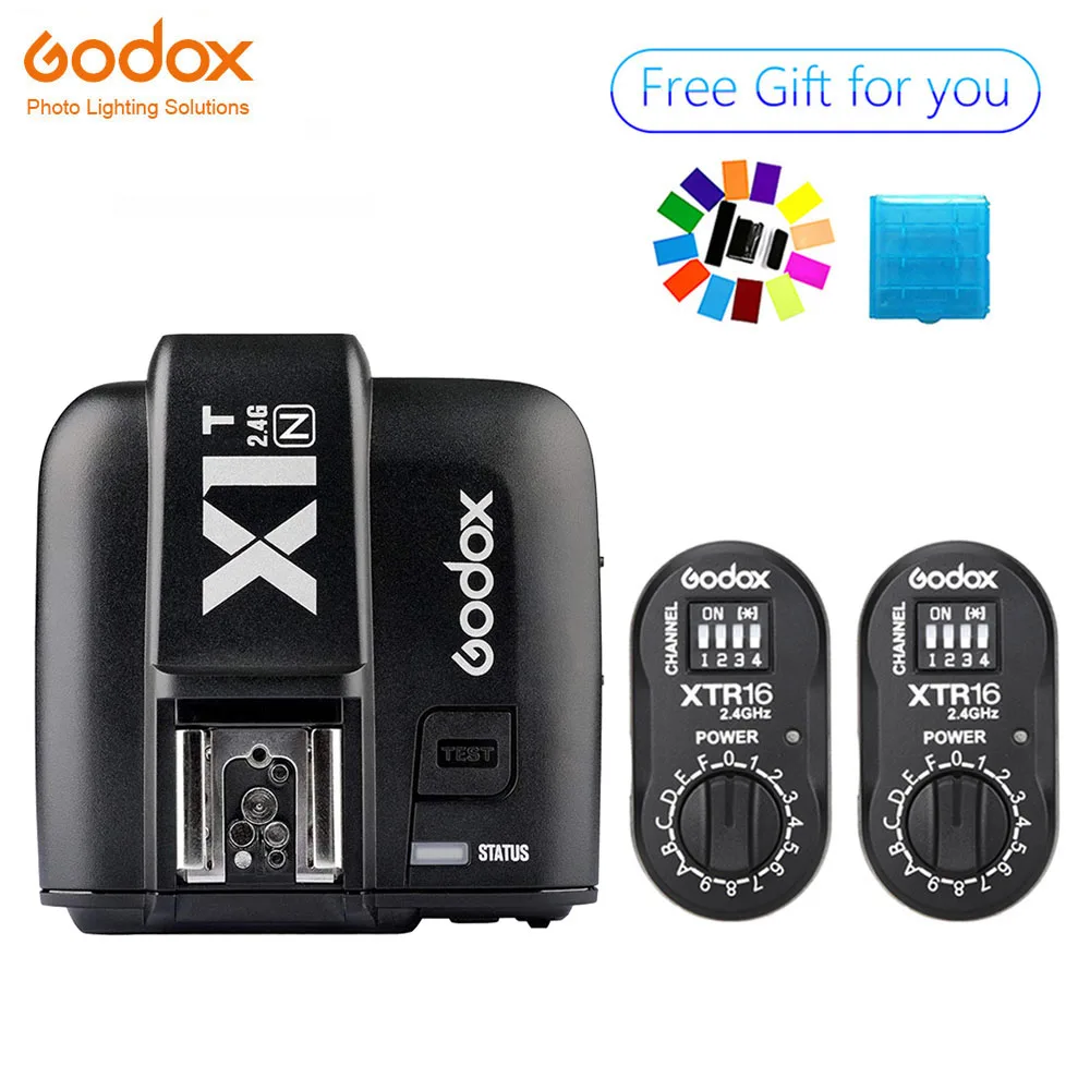 

Godox 2x XTR-16 Wireless 2.4G Power Control Flash Receivers + X1T-N TTL Wireless Transmitter for Nikon DE300 DE400 SK300 SK400