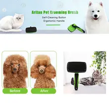 Профессиональный Многоцелевой Pet гребень-Расческа Щетка собачья кошачья шерсть для удаления расчески легко чистить съемный пластиковый инструмент
