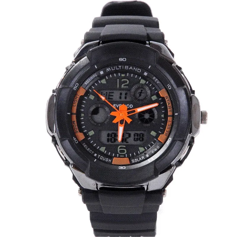 3 needle dual display alarm clock male fashion led electronic watches luminous sports table waterproof watch