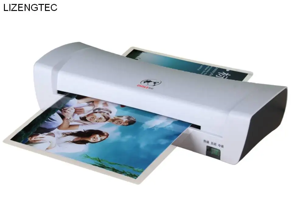 

Free Shipping LIZENGTEC Sell Professional Office Hot and Cold Fast Warm-Up Roll Laminator Machine for A4 Paper Document Photo