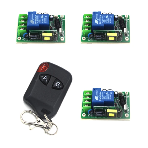 

AC 85V 110V 220V 250V 30A 2CH Radio Controller RF Wireless Remote Control Switch System, 1XTransmitter and 3XReceiver SKU: 5273