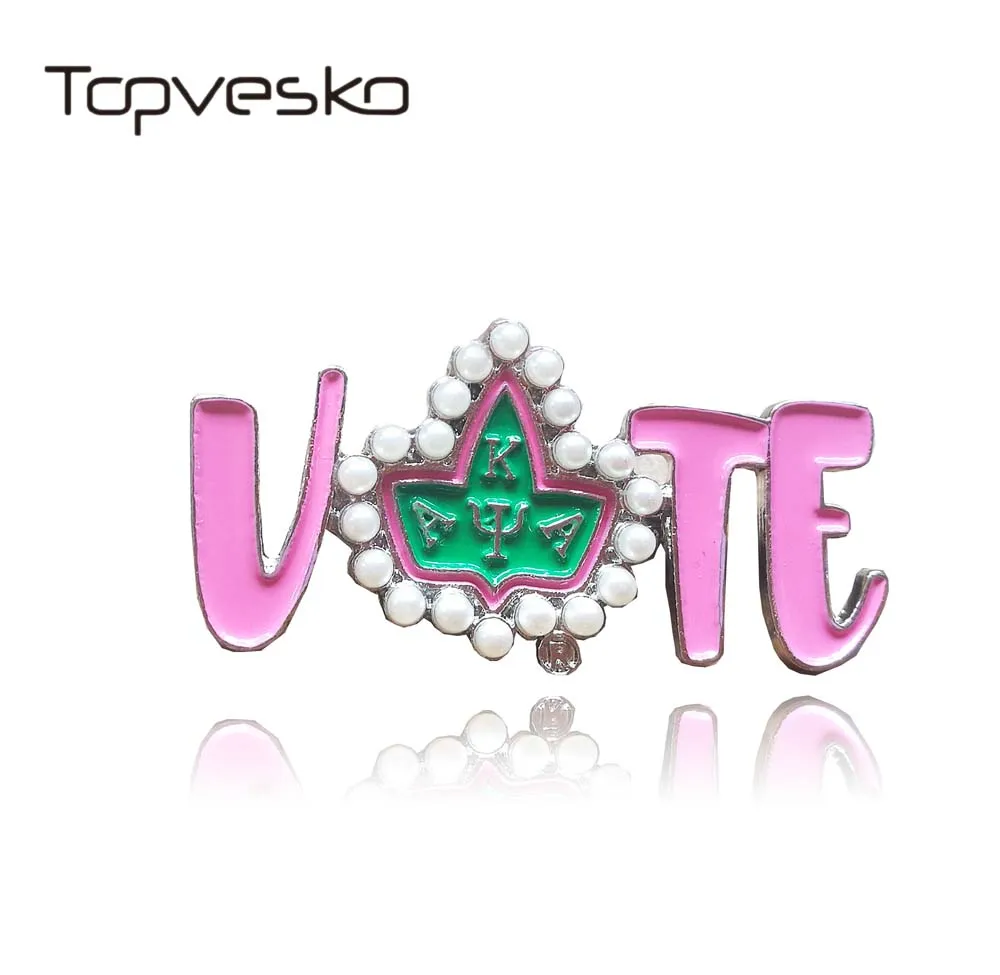 

Topvesko Sorority Greek Brooch AKA Ivy VOTE Lapel Pin Brooch Jewelry