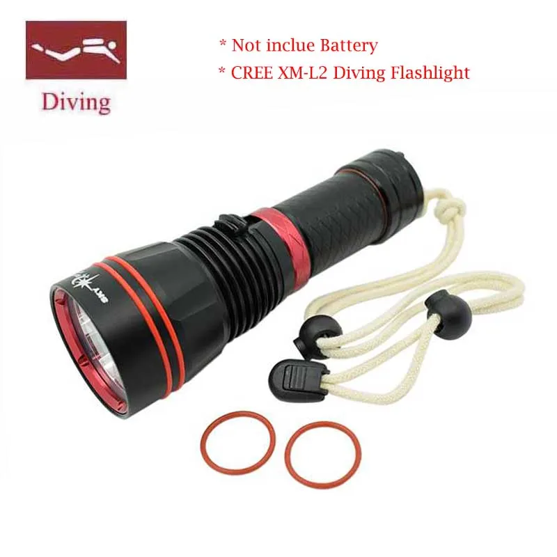 

LED Diving Flashlights XM-L2 LED 6000Lumen Diving flashlamp Torch Light Submersible lamp Work underwater Torch Diving light