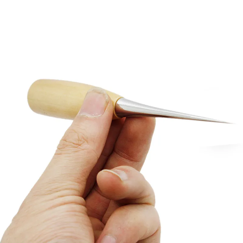 Кожаное шило инструменты с деревянной ручкой для кожевенного ремесла Швейные аксессуары