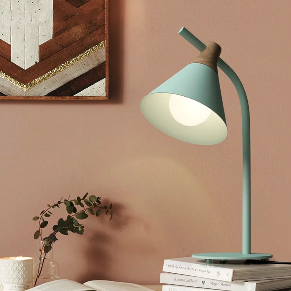 

Nordic minimalist light in the bedroom creative modern bedside lamp study eye protection learning macaroon desk lamp LU8221814
