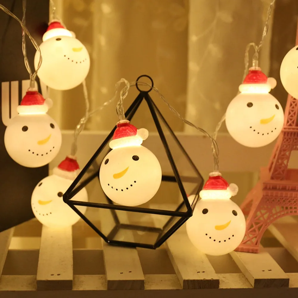 3.5m 20 lights Christmas Snowman Led String  Christmas Decoration Lights Cute Baby Snowman Mall Room Decoration  Warm White (2)