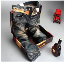 2016 new Autumn retro jean plus size straight slim fit jeans homme cotton black classic jeans