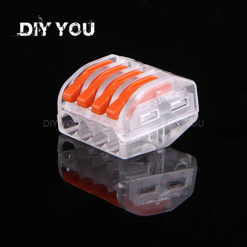 

30/50/100PCS PCT-214T/DIY YOU 222-414 Wire Connector terminals block plug-in electrical connector mini fast cable connector