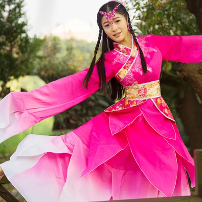 Красное китайское платье в народном стиле, длинный рукав для танцев, одежда для фотосессии, платье принцессы для косплея, один размер 081703 - Цвет: plum