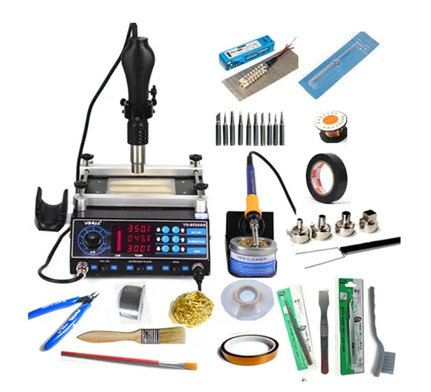 3 Functions in 1 Bga Rework Station 853AAA 650W SMD Hot Air Gun+ 60W Soldering Irons +500W Preheating Station 110V/220V EU/US 3 Functions in 1 Bga Rework Station 853AAA 650W SMD Hot Air Gun+ 60W Soldering Irons +500W Preheating Station 110V/220V EU/US