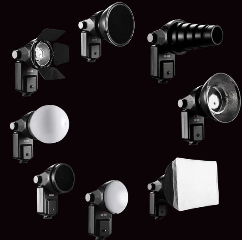 

9 in 1 Flash Accessory Kit Reflector Softbox Honeycomb Snoot Diffuse Sphere +Universal Mount Adapter for Canon Nikon Speedlite