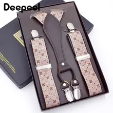 Deepeel 1 шт. 120 см мужской костюм ремень подтяжки 4 зажима защелки эластичный плечевой ремень кожаные подтяжки DIY Украшение для выпускного