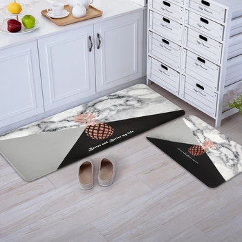 

Kitchen Rectangle Mat Geometric Pineapple Printed Kitchen Floor Mat Modern Doormat For Bathroom Living Room Anti-Slip Carpet Rug
