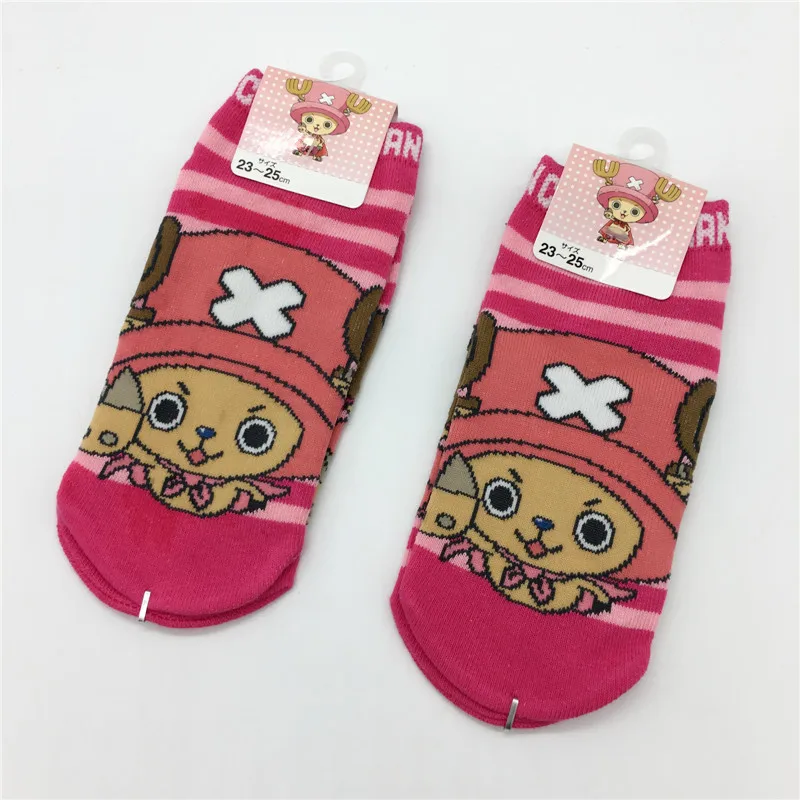 Аниме цельные полосатые носки с принтом Тони Чоппер милые забавные мультяшные весенне-осенние женские хлопковые носки harajuku Повседневные Дышащие