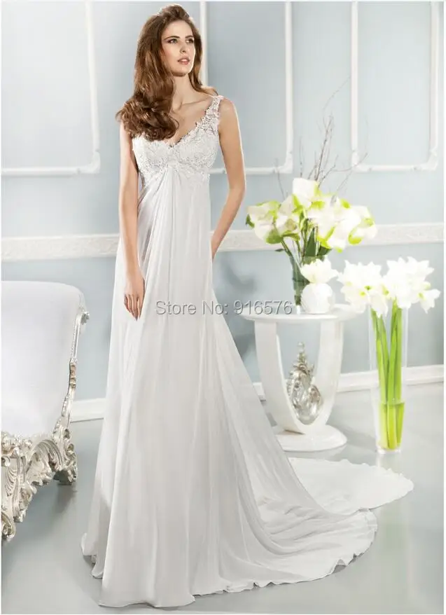 Plus Size Vestido De Noiva Empire Wedding Dress For Pregnant Women