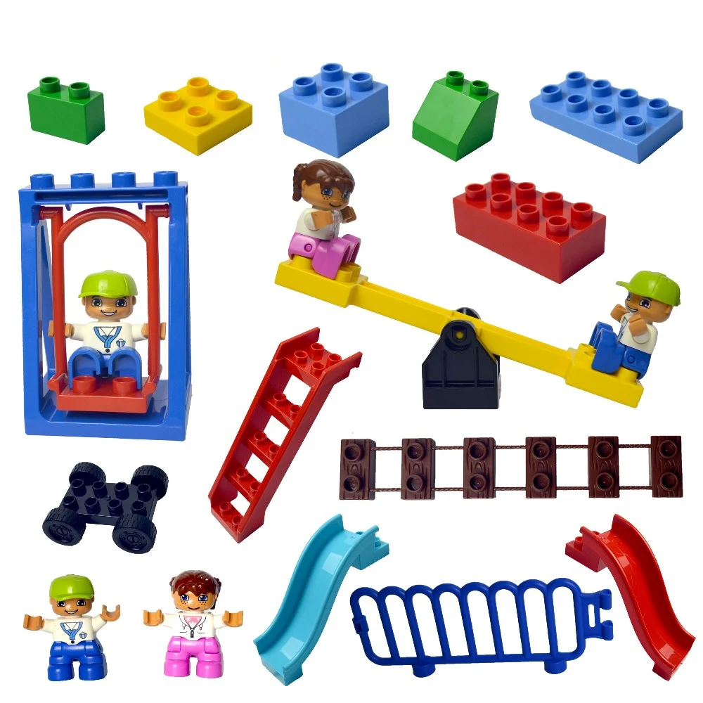

Duploe Large Building Block accessories Big size set Dot Brick Toy accessories bricks DIY Classic Piece compatible Duploe