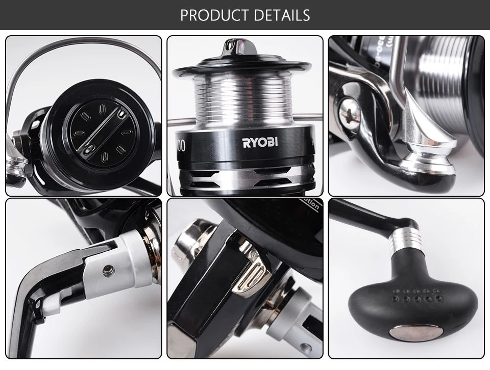 Carretel de Pesca Equipamento de Pesca 6 + 1bb Ryobi Fiação Model 8000 Modelo Carpa Carretel Engrenagem Relação 5.1: 1 - 5. 0:1 Arrastar Potência 2.5-10kg Hpa 1000 3 carpa carretel engrenagem relação 5.1: 1 5.