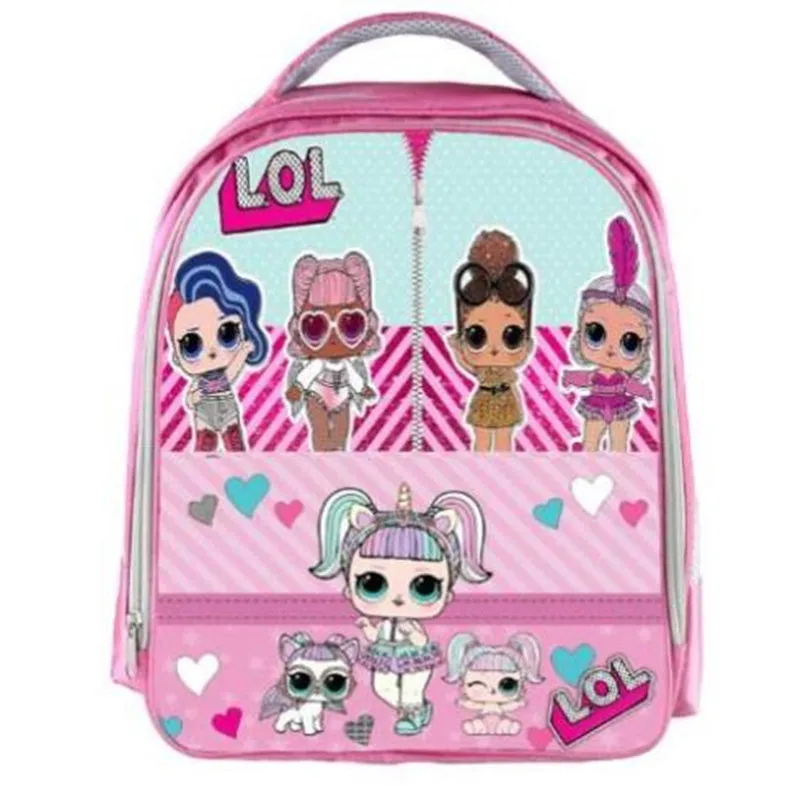 

13 Inch LOL Dolls battle Schoolbag Lovely Character Backpack for Children Cartoon Printing School Bags Kids Mochila Infantil