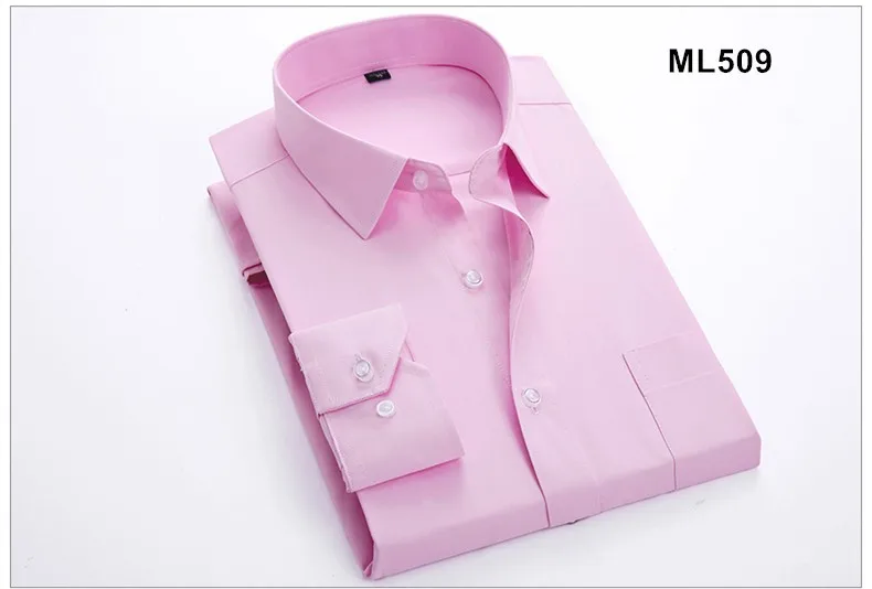 Новое поступление Для мужчин нет-iron Solid Цвет рубашка Slim Fit с длинным рукавом отложным воротником формальный мужской моды рубашки Для мужчин s Мужская классическая рубашка