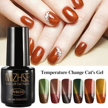 MIZHSE 7 ミリリットル熱色変更キャッツアイジェルポリッシュソークオフデカール爪マニキュアアート Uv 爪 3D 磁気(China)