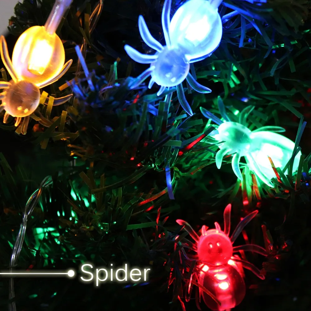 Светодиодный свет шнура для Хэллоуин декоративные для отдыха и вечеринок Рождественские огни 2,2 м 20 светодиодный s тыквы паук летучая мышь