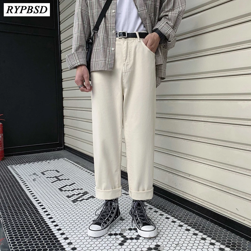 Японский стиль мужские модные брендовые повседневные свободные широкие брюки карго мужские белые/черные/зеленые штаны высокого качества M-2XL