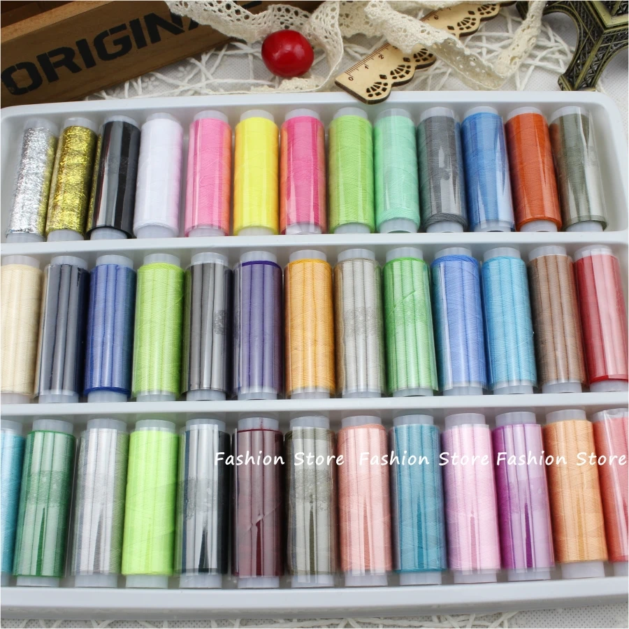 39 рулонов/Лот, 200 ярдов/рулон, разноцветные для шитья нитки, швейные принадлежности для ручной машины, нитки для шитья