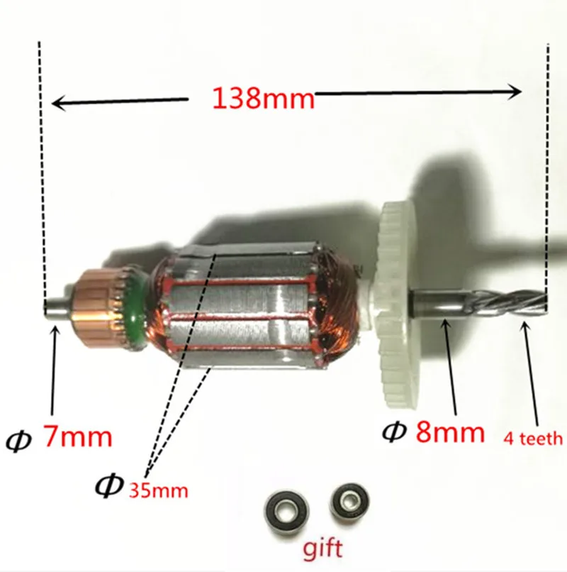 AC 220 240V Armature Motor Rotor Replacement for BOSCH GBM500RE