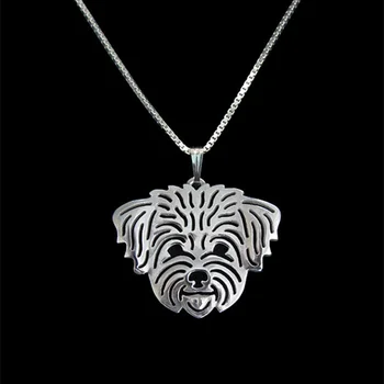 

Gold Silver Color Maltese (in puppy/pet haircut) - Gold pendant and necklace Hunger Games Necklace Women Best Friend Choker
