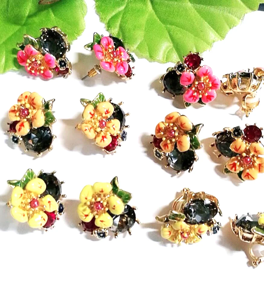 CSxjd новые эмалированные глазурные цветы серьги женские элегантные серьги ювелирные изделия