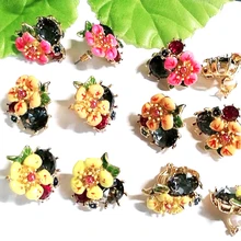 CSxjd новые эмалированные глазурные цветы серьги женские элегантные серьги ювелирные изделия