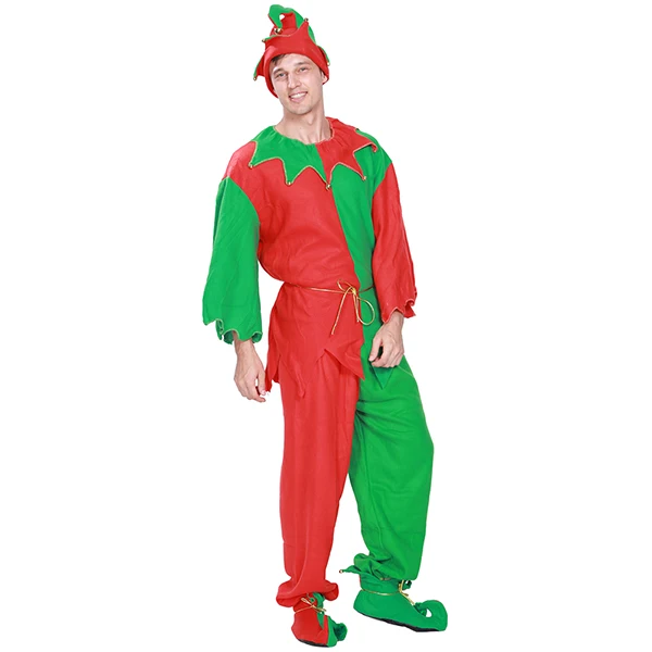 Новое поступление эльфийский костюм для мальчиков; Рождественский костюм для девочек Семья эльфы костюм для Год Вечерние Рождество пара Косплэй - Цвет: Men