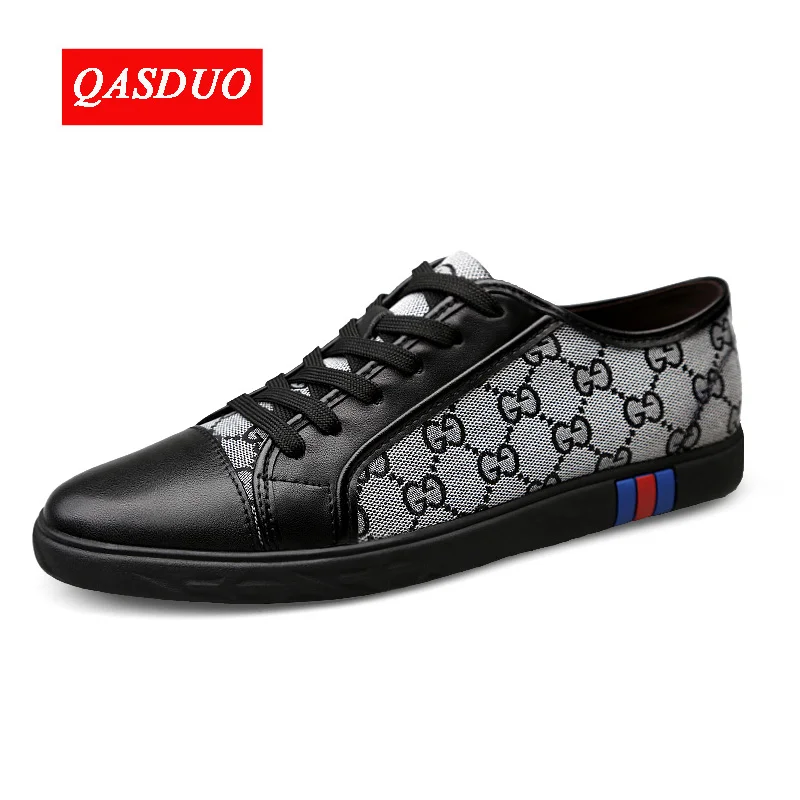 QASDUO Autumn New Casual Shoes Mens Flats Lace-Up Shoes Simple Splice   Stylish Male Shoes Large Sizes Oxford Shoes For Men
