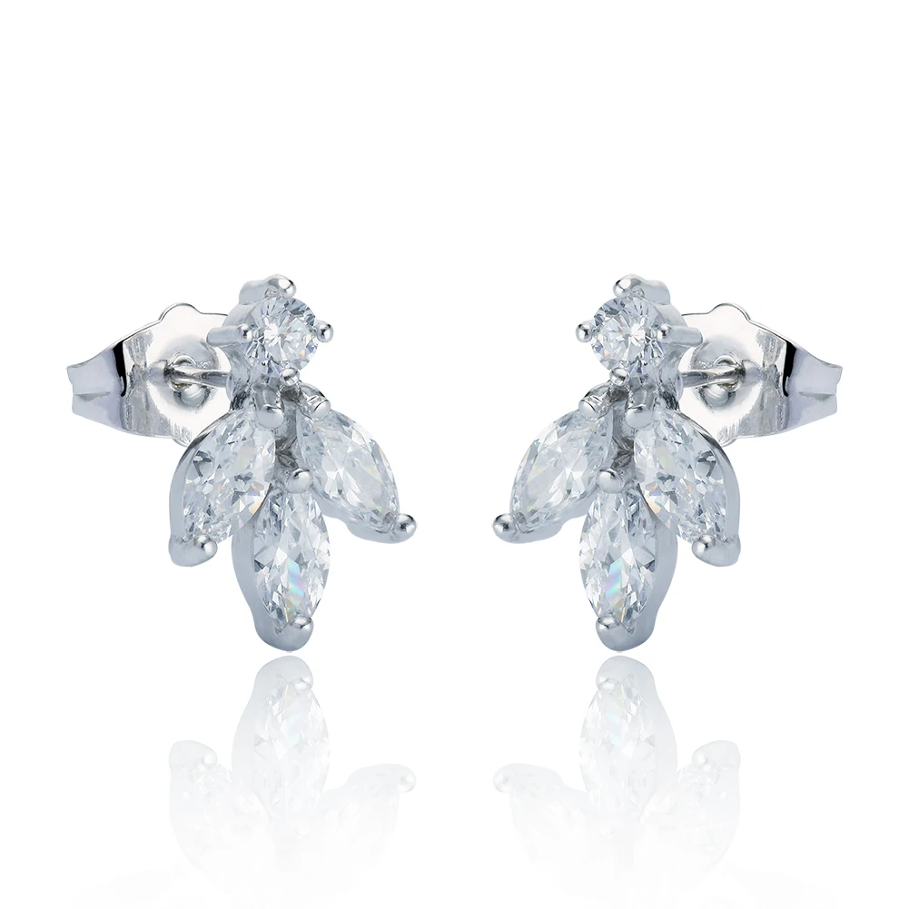 zircon decor earrings