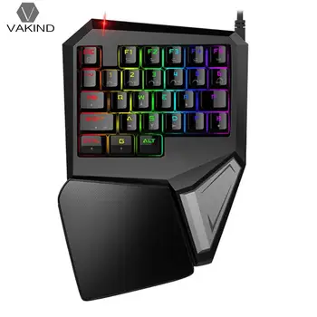 

T9 Plus Single Hand USB Wired Keyclick Gaming Mechanical Keyboard RGB Backlit 50000000 Key Life for PUBG