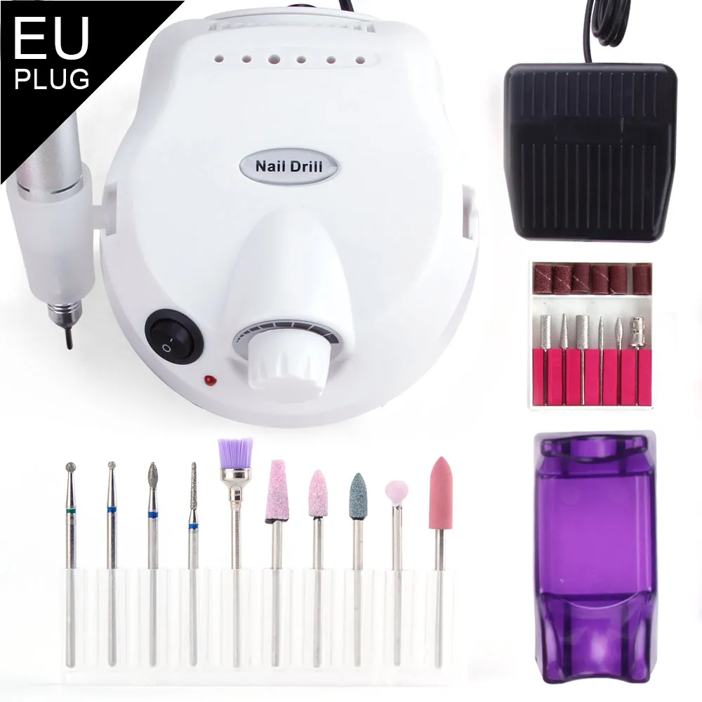WH Set 2 EU Plug 30000 об/мин электрические сверла для ногтей Набор фрезерный станок для аппарат для маникюра вольфрамовый, Керамический Резак для ногтей инструменты для удаления лака - Цвет: WH Set 2 EU Plug