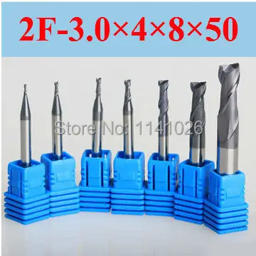 

2F-3.0*4*8*50, HRC50, карбидные концевые фрезы, карбидная квадратная плоскостная концевая фреза, токарный инструмент, Расточная планка, cnc, машина
