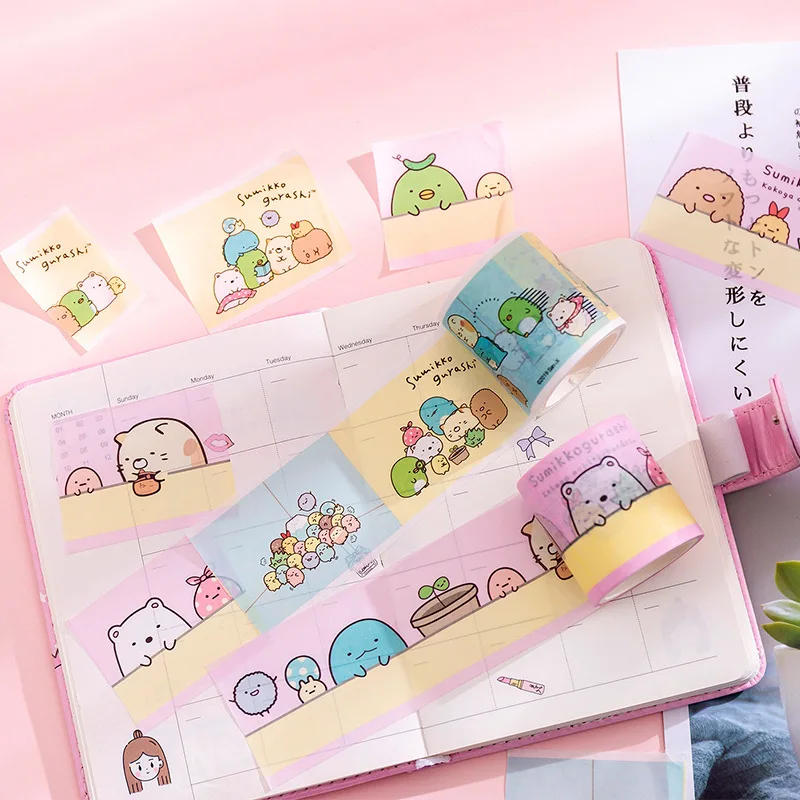 

4.5cm Cute Bow Sumikko Gurashi Super Bullet Journal Washi Tape Adhesive Tape DIY Scrapbooking Sticker Label Masking