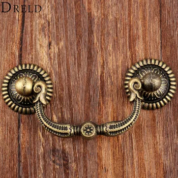 DRELD Vintage Wooden Wine Gift Box Pull Handle Kitchen Furniture Handles Closet Cabinet Knobs and Handles European Style 9042mm