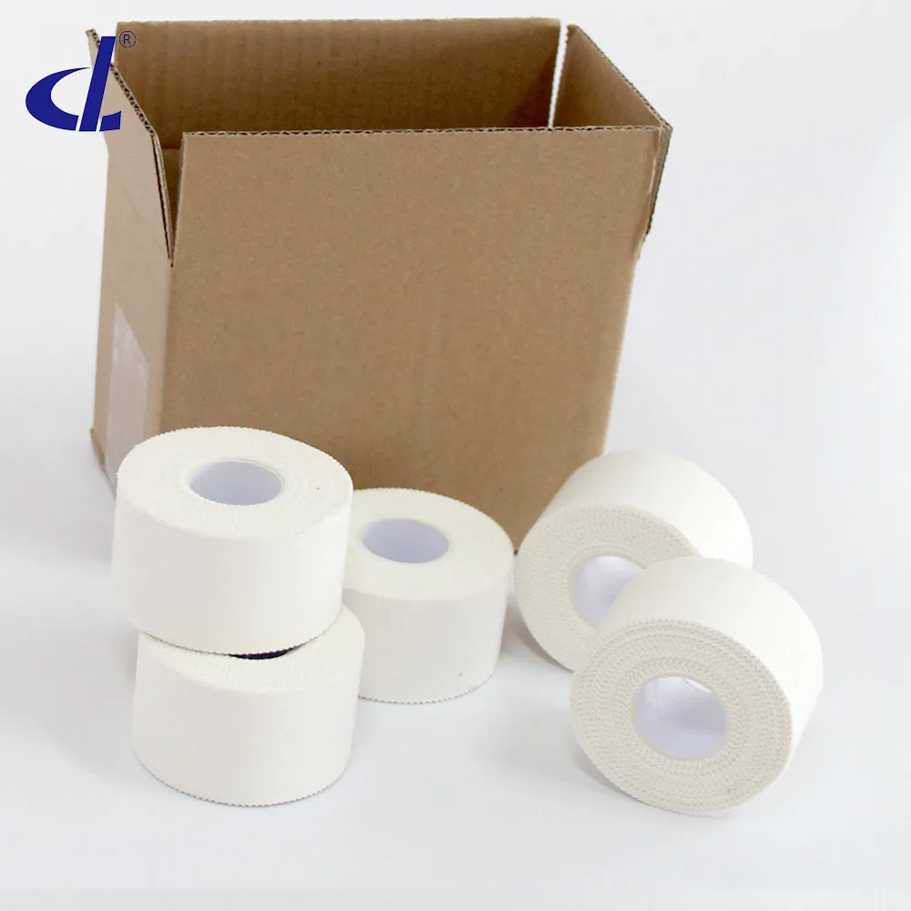 Cotton Sports tape No elasticity 5 Rolls 3.8cm x 10m For Athlete Protection and Wrapping Strapping taping Fix Leg Socks Wrist