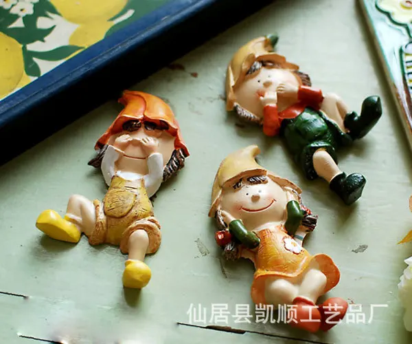Home furnishings sets of three do not look do not say do not listen refrigerator resin puppet resin crafts YL54018 photo