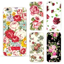 Wholesale New Deluxe Vintage beautiful big Flower Phone case for iPhone 7 case 4.7 inch soft silicone Protective shell
