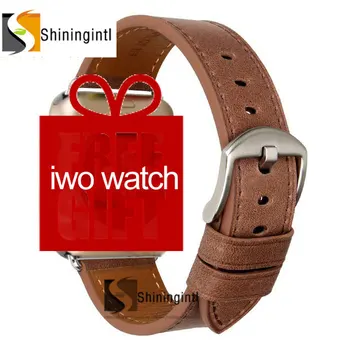 

Smochm IWO 9 1:1 MTK2502 Wrist Bluetooth Smart Watch Wireless Charge Smartwatch 44MM Series 4 Genuine Leather for Iphone Andriod