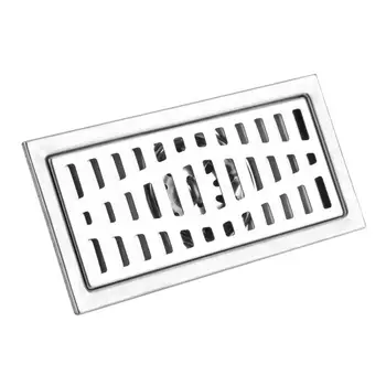 

Fdit Rectangle Long Drainer Stainless Steel Floor Drain Bathroom Shower Kitchen Waste Grate Durable Wastafel Drain Cover 20x10cm