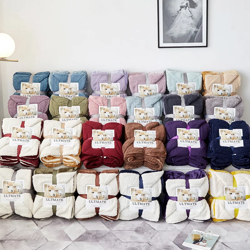 

Luxurious Large Warm Thick Sherpa Throw Purple princess Blanket Coverlet Reversible Fuzzy Microfiber All Season for Bed or Couch