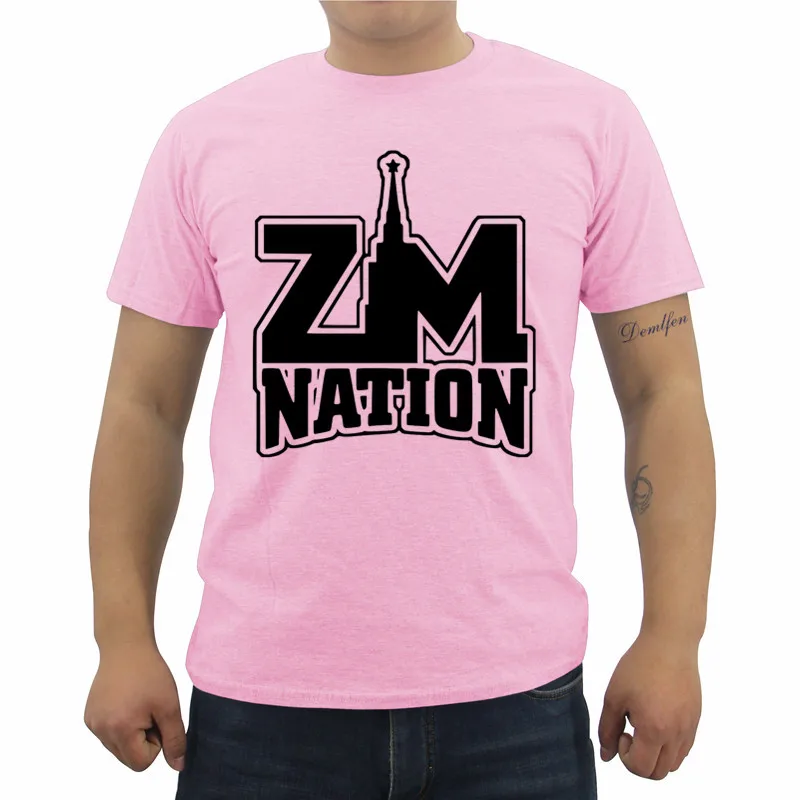Новая футболка Zm Nation nation с забавным принтом Мужская хлопковая коротким рукавом и