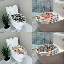 Креативная 1 шт. 3D наклейка на сиденье для унитаза, виниловая художественная наклейка на унитаз с пьедесталом, накладки на сковороду, съемные наклейки для ванной комнаты, домашний декор