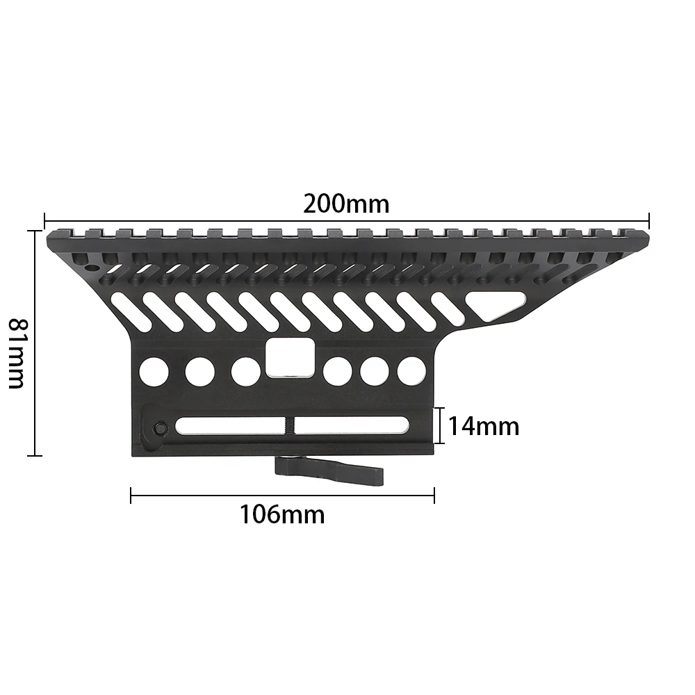 ohhunt B-13 Classic AK Side Optic Mount Quick Detach Scope Rail Base Low Weight and Strength Picatinny Weaver Mounting Black