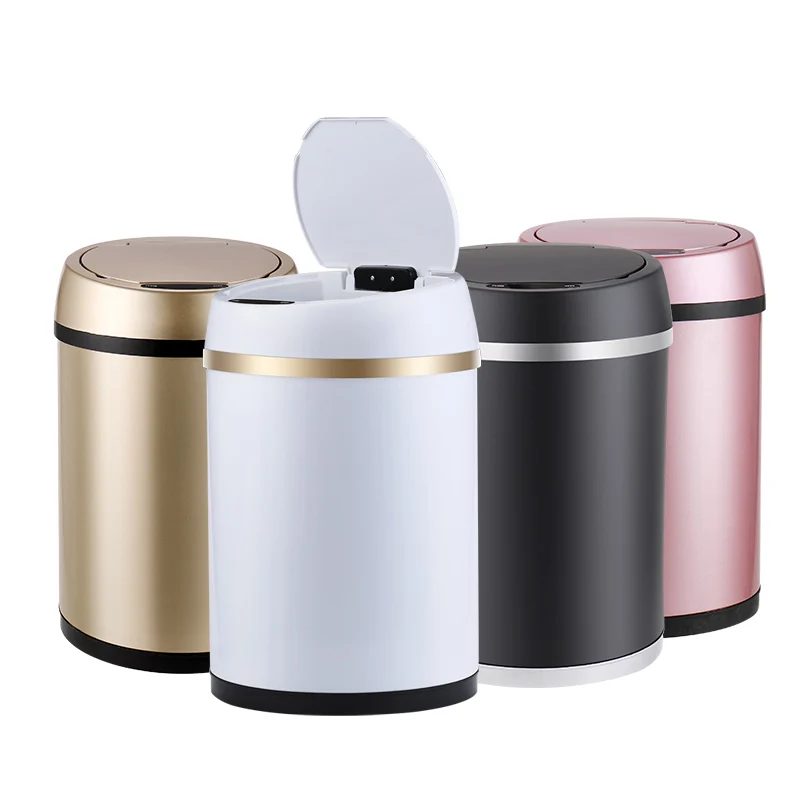 

New Inductive Type Trash Can Smart Sensor Automatic Kitchen And Rubbish Bin Stainless Steel Waste Bin